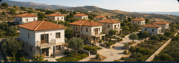 Permanent homes representing VOSADINEL humanitarian impact.